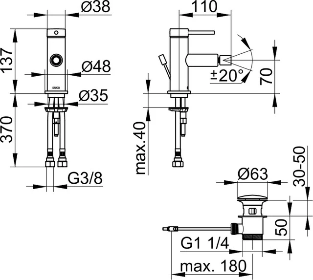 IXMO 59509372000 Einhebel-Bidetmischer mit Zugstangen-Ablaufgarnitur IXMO Soft, Rosette rund/eckig schwarz IXMO 59509372000 Einhebel-Bidetmischer mit Zugstangen-Ablaufgarnitur IXMO Soft, Rosette rund/eckig schwarz