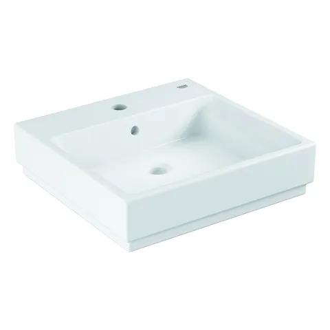 Waschtisch Cube Keramik 39474_H, wandhängend, 500 x 490 mm, 1 Hahnloch, 2 weitere vorgestochen, mit Überlauf, PureGuard Hygieneoberfläche, aus Sanitärkeramik, alpinweiß Waschtisch Cube Keramik 39474_H, wandhängend, 500 x 490 mm, 1 Hahnloch, 2 weitere vorgestochen, mit Überlauf, PureGuard Hygieneoberfläche, aus Sanitärkeramik, alpinweiß