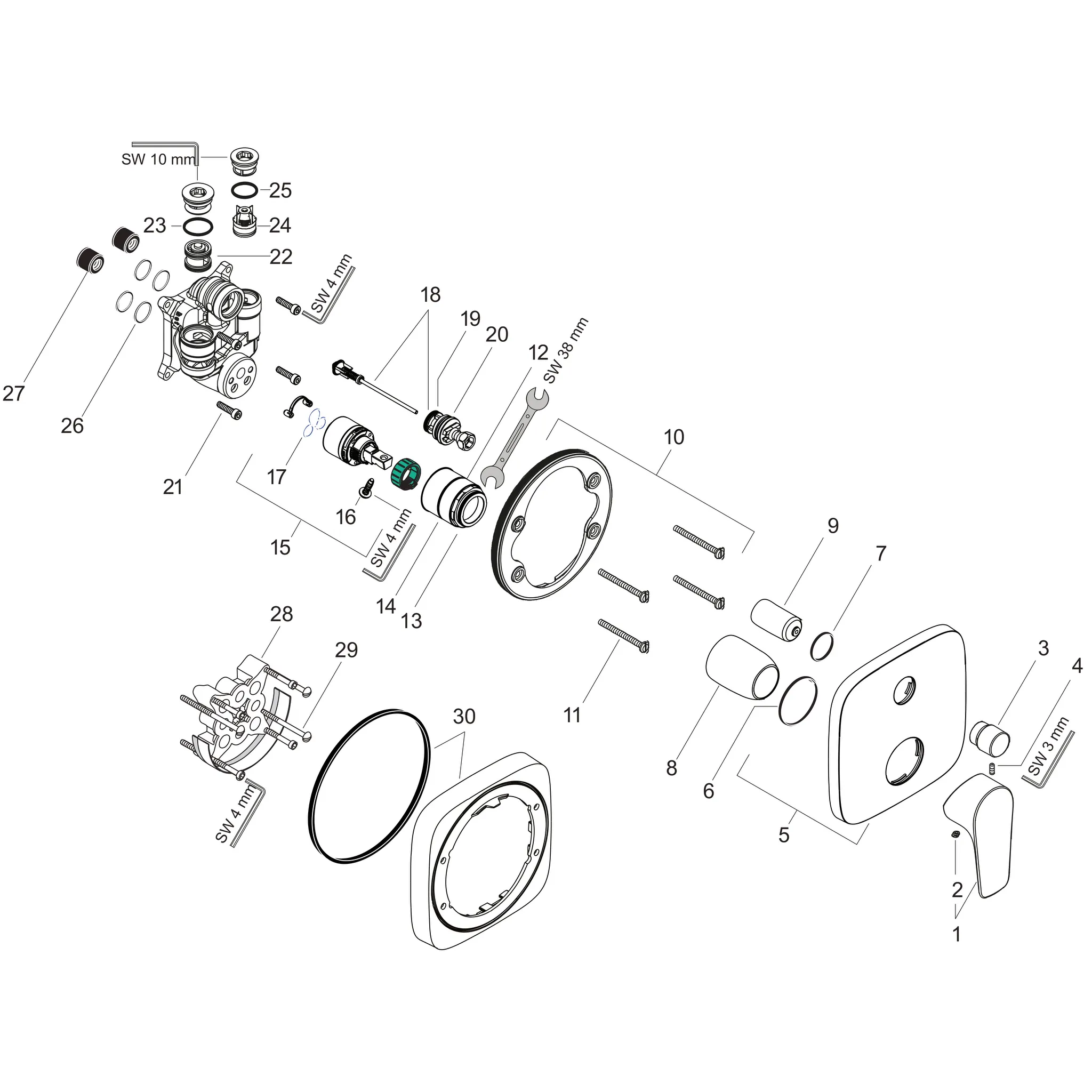 Wannenmischer Unterputz Talis E Fertigset chrom m.Sicherungskombination Wannenmischer Unterputz Talis E Fertigset chrom m.Sicherungskombination