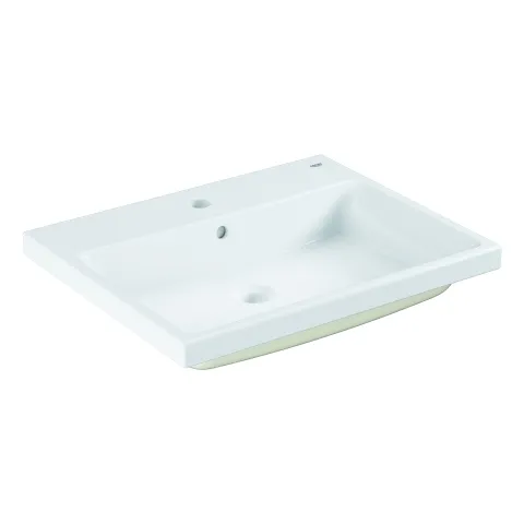 Einbauwaschtisch Cube Keramik 39479_H, von oben, 605 x 490 mm, 1 Hahnloch, 2 weitere vorgestochen, Rückseite glasiert, PureGuard Hygieneoberfläche, aus Sanitärkeramik, alpinweiß Einbauwaschtisch Cube Keramik 39479_H, von oben, 605 x 490 mm, 1 Hahnloch, 2 weitere vorgestochen, Rückseite glasiert, PureGuard Hygieneoberfläche, aus Sanitärkeramik, alpinweiß