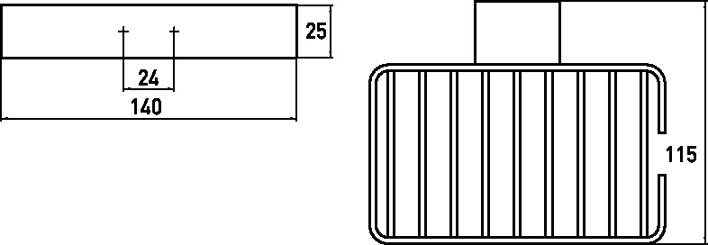 loft Seifenkorb 140 × 25 × 115 mm, chrom