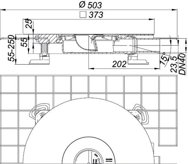 Ablaufgehäuse CeraDrain Plan, DN 40 Ablaufgehäuse CeraDrain Plan, DN 40