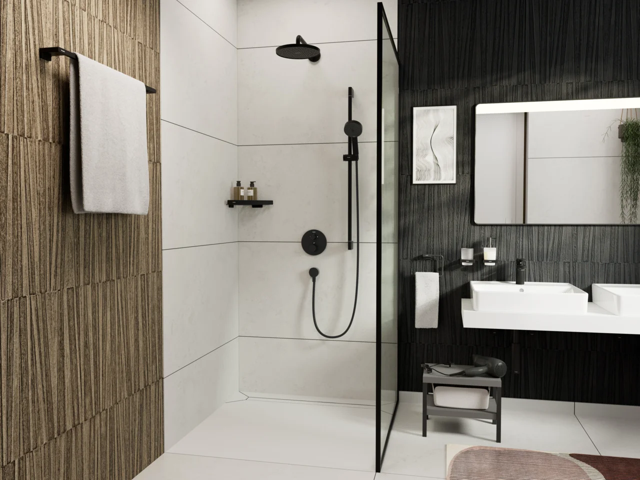 Hansgrohe FixFit Wandanschluss S mit Rückflussverhinderer, mattschwarz, DN15, G 1/2 Hansgrohe FixFit Wandanschluss S mit Rückflussverhinderer, mattschwarz, DN15, G 1/2