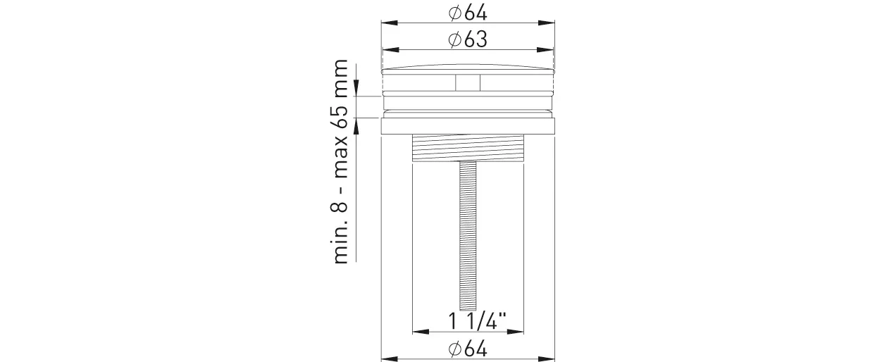 Design-Universalventil 1 1/4“ x D= 63 mm D= 64 mm, rund nicht verschließbar Design-Universalventil 1 1/4“ x D= 63 mm D= 64 mm, rund nicht verschließbar