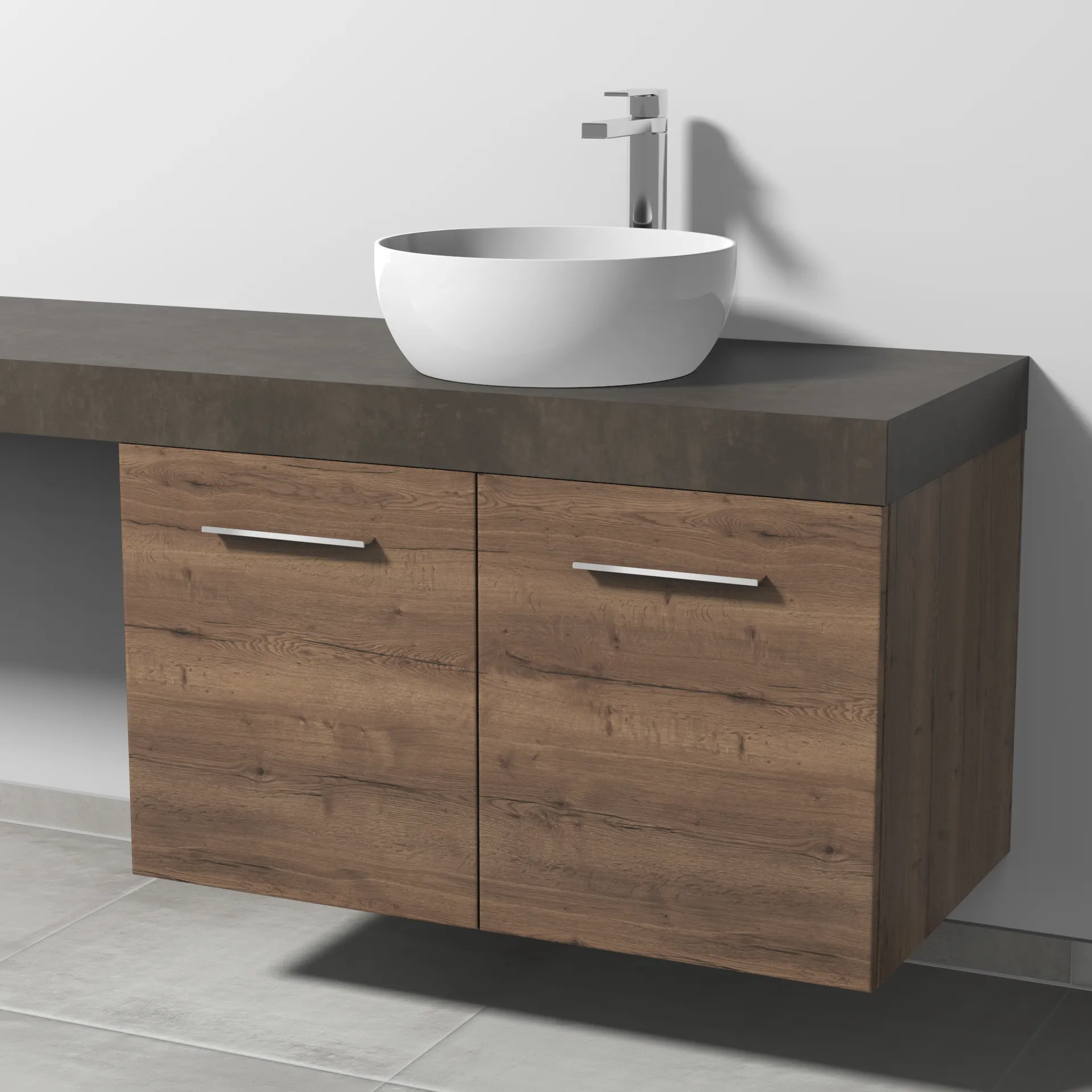 Sanipa Waschtischunterschrank „2morrow“ 900 × 510 × 520 mm in Eiche Tabak