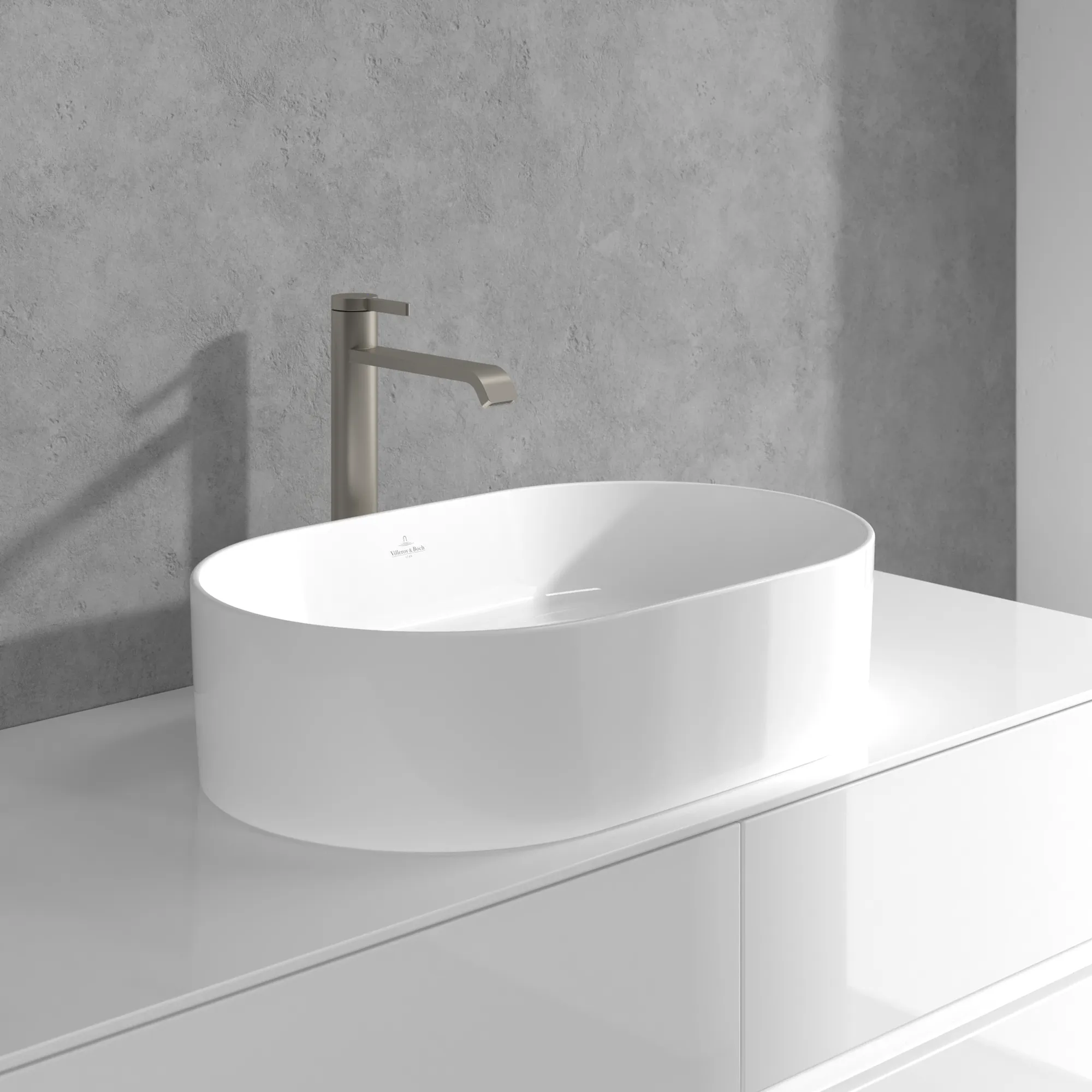 Einhand-Waschtischarmatur „Dawn“ 20,3 cm Ausladung 180 mm in Brushed Nickel Matt Einhand-Waschtischarmatur „Dawn“ 20,3 cm Ausladung 180 mm in Brushed Nickel Matt