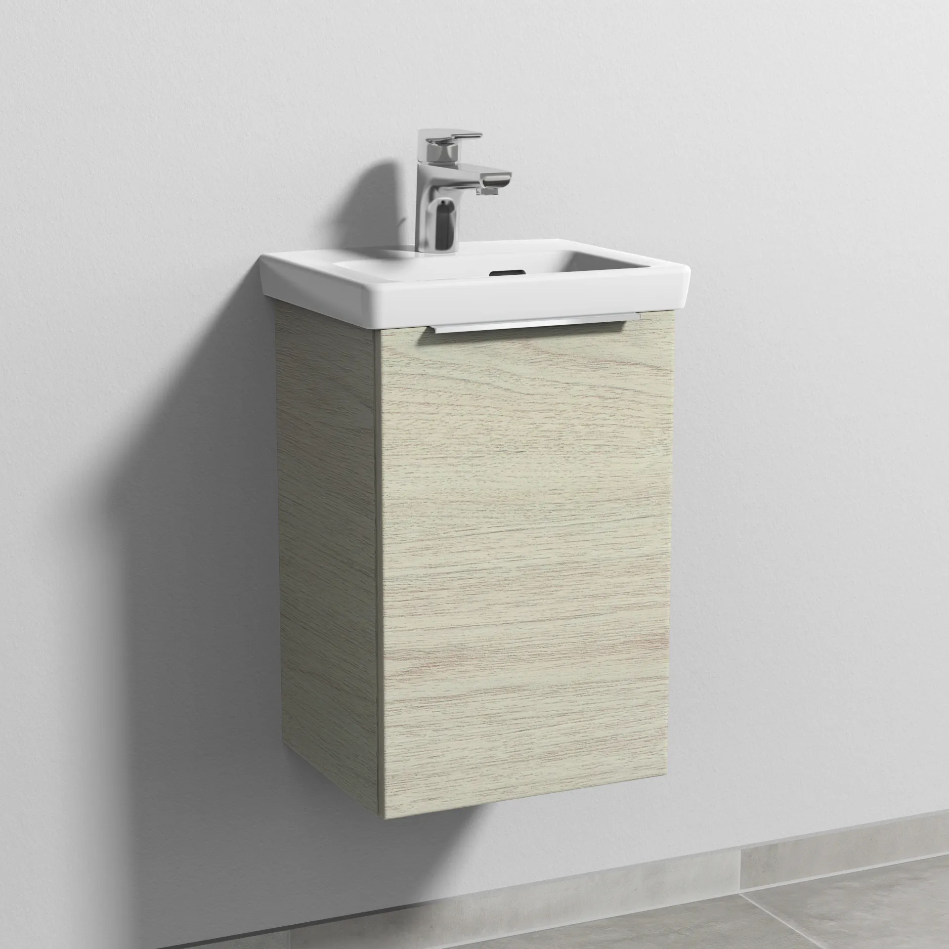 Sanipa Waschtischunterschrank „3way“ 335 × 517 × 293 mm in White Oak, Anschlag rechts