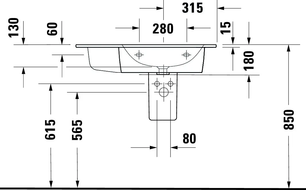 Wandwaschtisch „ME by Starck“, mit Überlauf in Weiß Seidenmatt Wandwaschtisch „ME by Starck“, mit Überlauf in Weiß Seidenmatt
