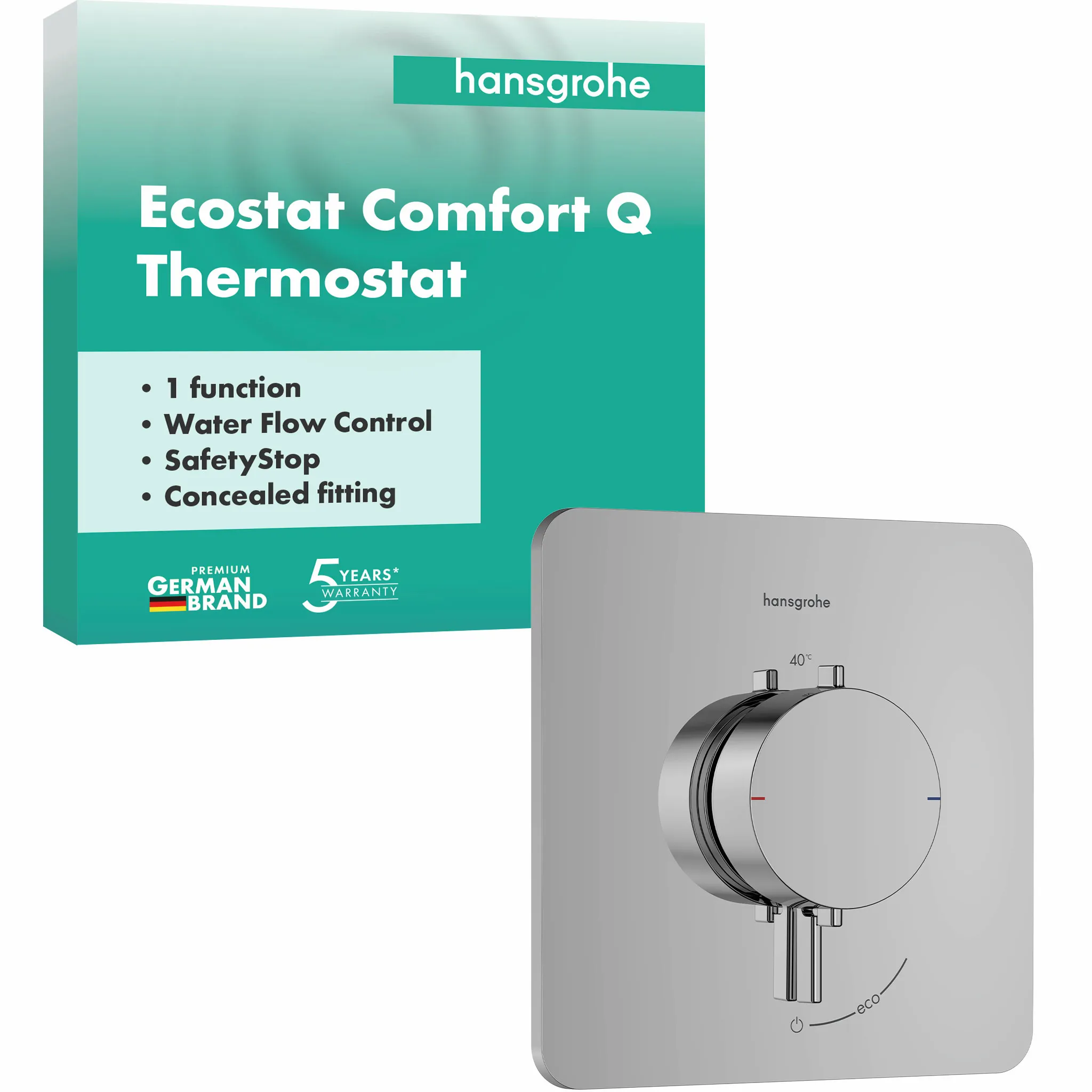 Hansgrohe Ecostat Comfort Q Thermostat Unterputz für 1 Verbraucher, Chrom Hansgrohe Ecostat Comfort Q Thermostat Unterputz für 1 Verbraucher, Chrom