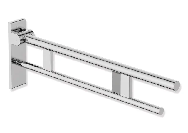 HEWI Stützklappgriff Duo Design B, Edelstahl verchromt, Ausladung 750 mm