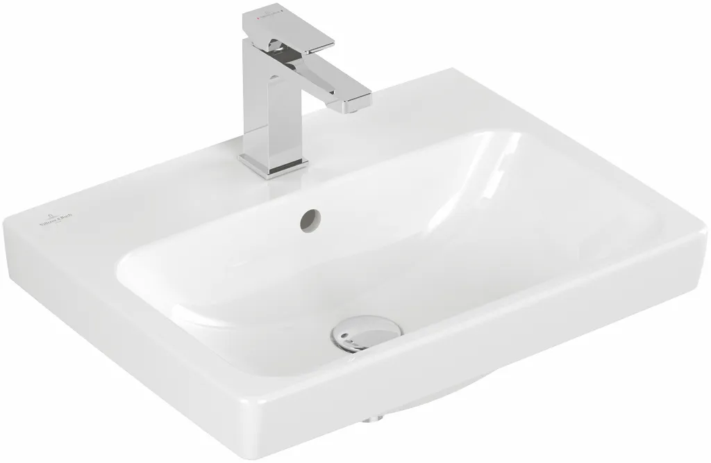 Villeroy & Boch Waschbecken „Architectura“ 550 × 420 × 165 mm, ohne Hahnlochbohrung, für Becken mittig in Weiß Alpin Villeroy & Boch Waschbecken „Architectura“ 550 × 420 × 165 mm, ohne Hahnlochbohrung, für Becken mittig in Weiß Alpin