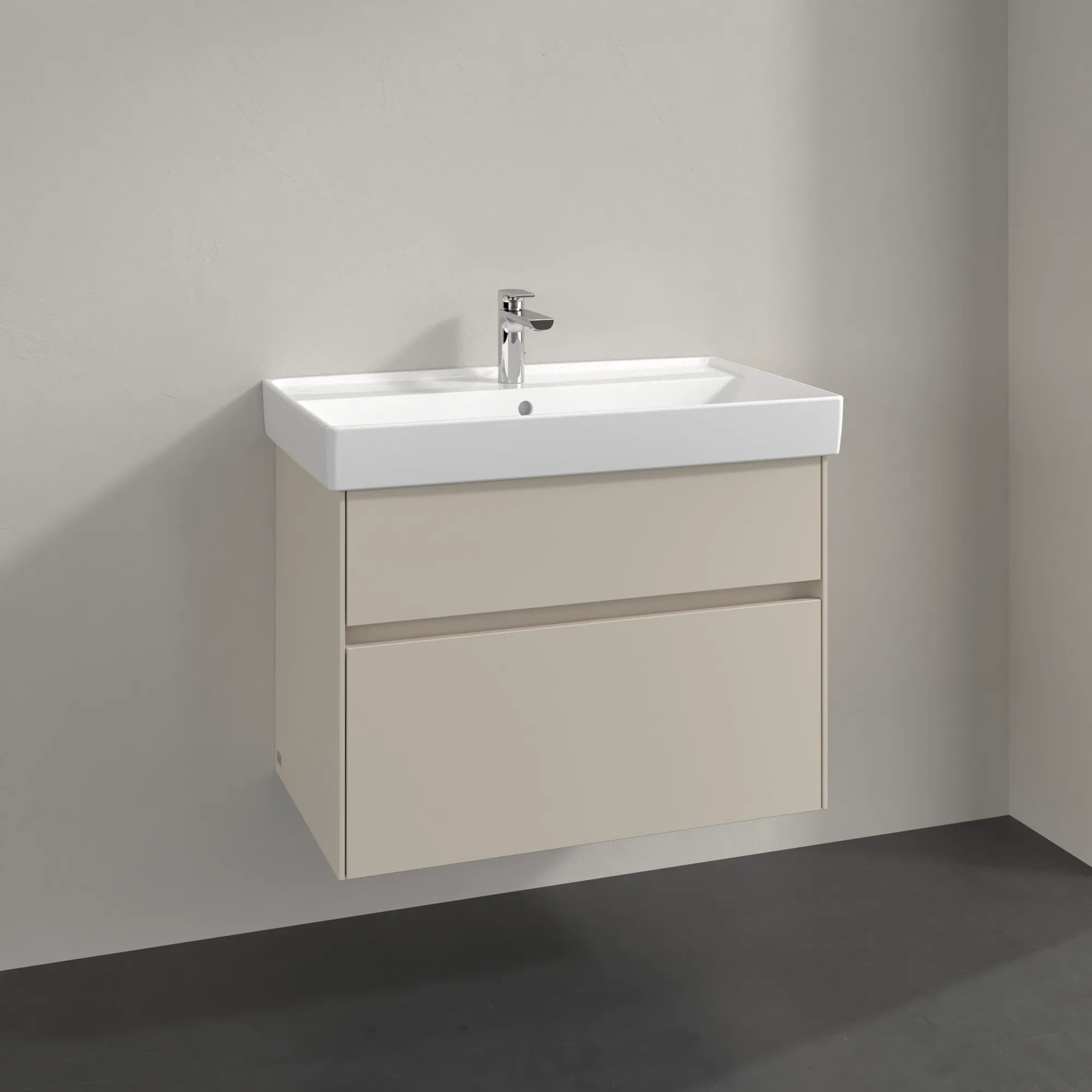 Villeroy & Boch Waschtischunterschrank „Collaro“ 754 × 546 × 444 mm Cashmere Grey, für Becken mittig, ohne Beleuchtung