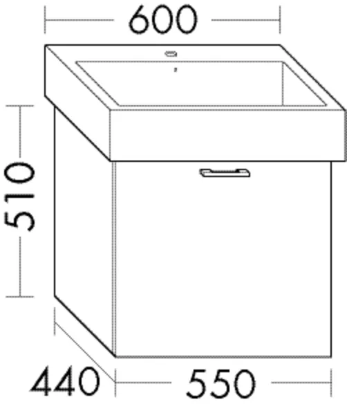 Waschtischunterschrank WTU556A von burgbad - Sys30 Serie, 440x550x510 mm, 1 Auszug, 350 mm tief Waschtischunterschrank WTU556A von burgbad - Sys30 Serie, 440x550x510 mm, 1 Auszug, 350 mm tief