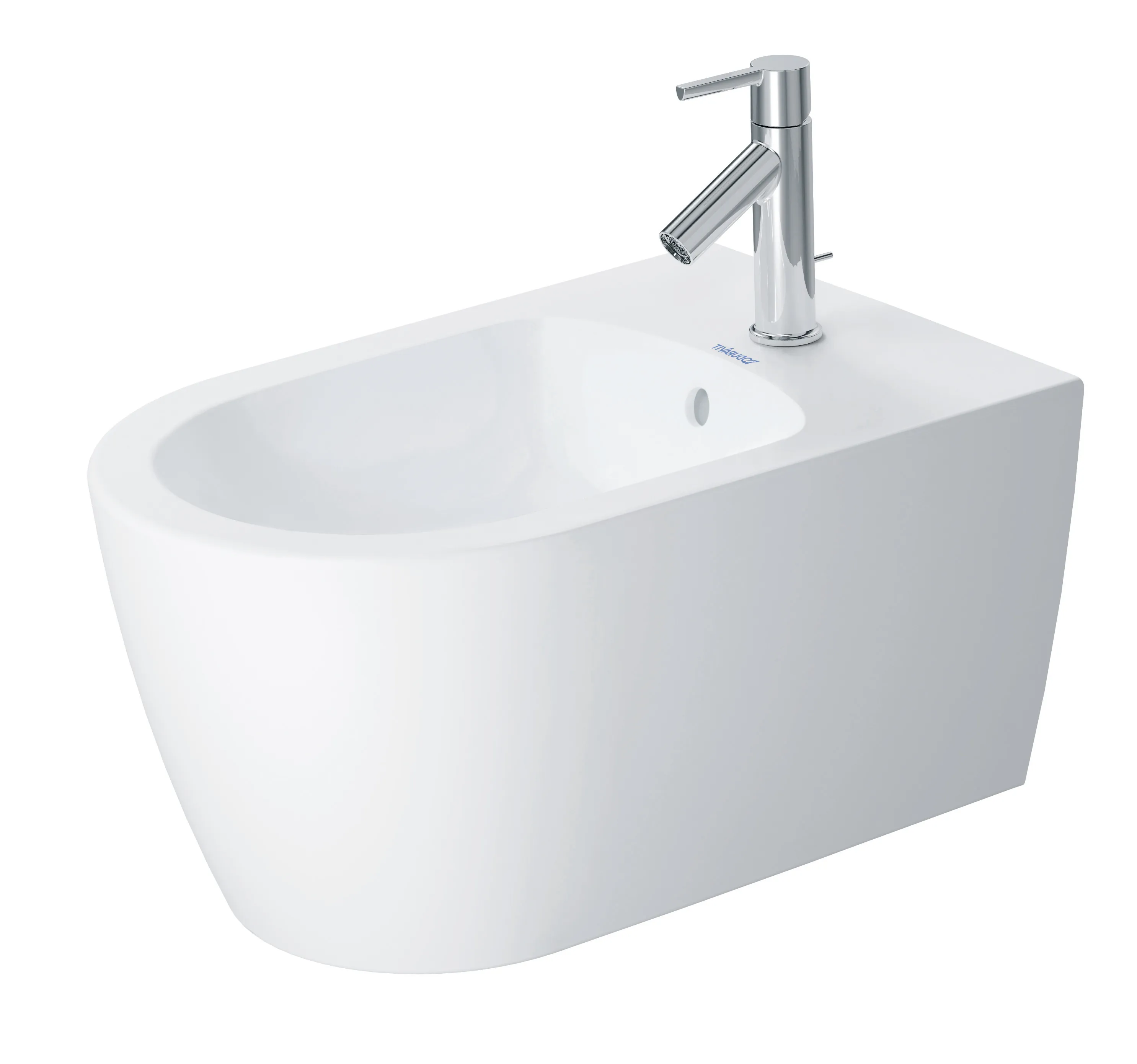 Duravit Wand-Bidet „ME by Starck“, Befestigung sichtbar 37 × 57 × 29,5 cm in Weiß Seidenmatt Duravit Wand-Bidet „ME by Starck“, Befestigung sichtbar 37 × 57 × 29,5 cm in Weiß Seidenmatt
