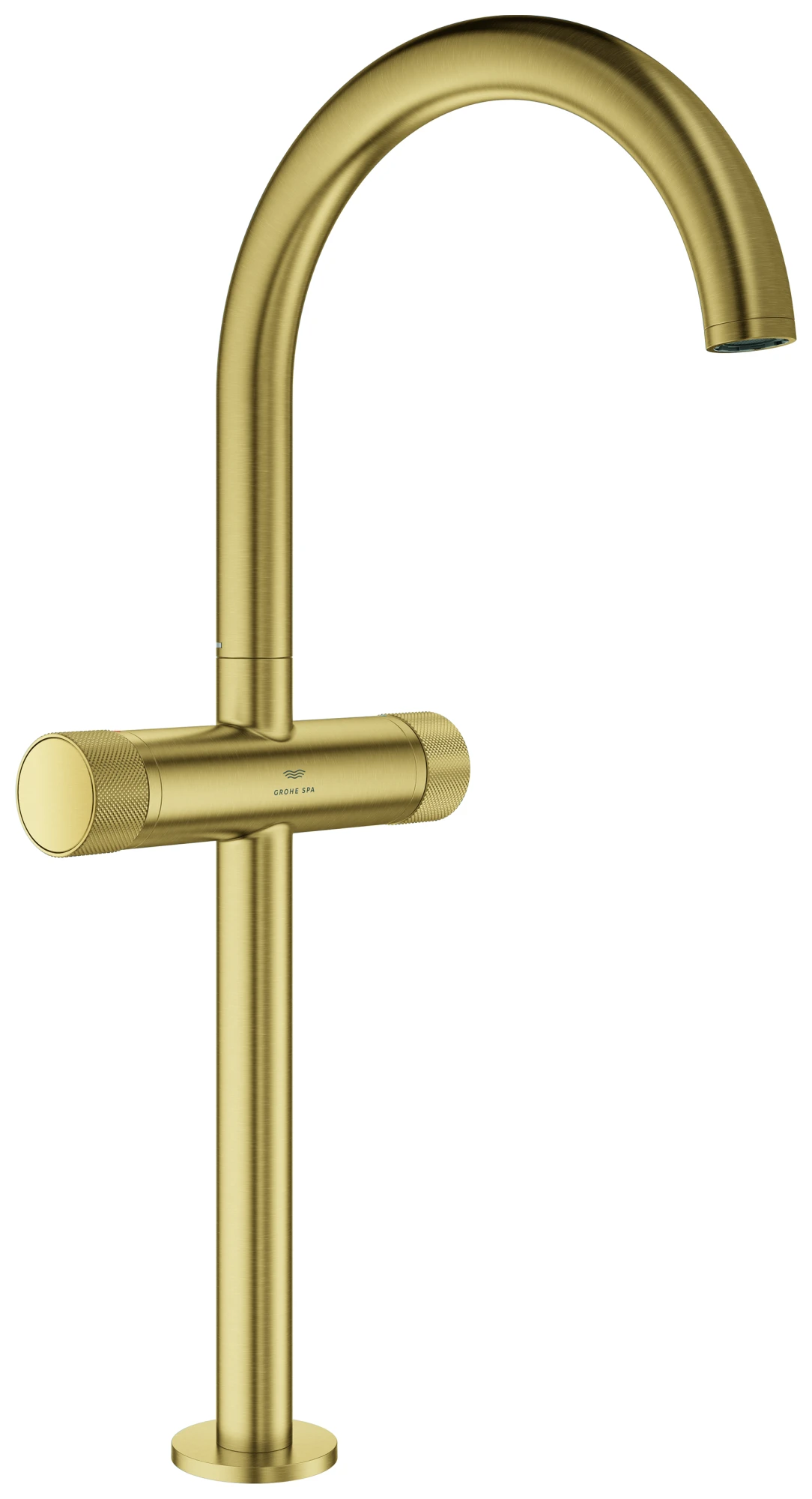 Waschtisch-Einlochbatterie Atrio Private Collection 21142, XL-Size, Knopfbetätigung mit Metalleinlagen, Push-open-Ablaufgarnitur, chrom