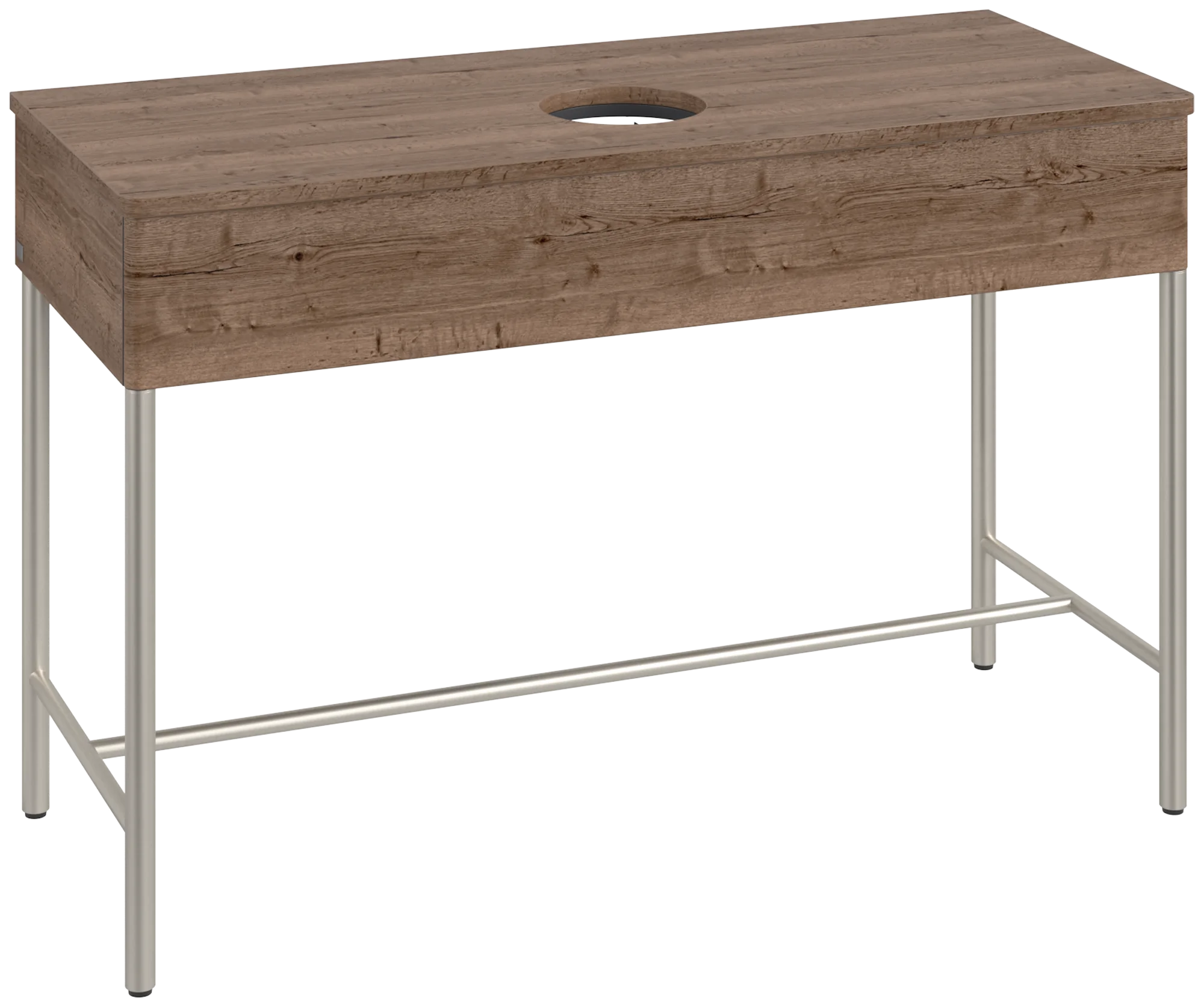 Villeroy & Boch Waschbeckenunterschrank Artis L62010, Eckig, Tobacco Oak, 1.200 x 782 x 500 mm, mit Metallgestell und Beleuchtung