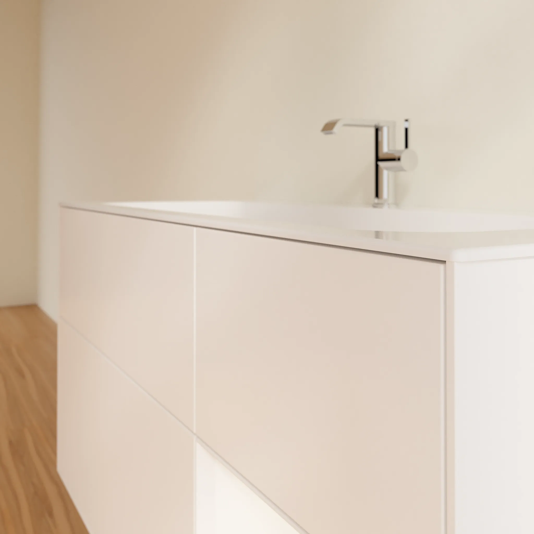 Villeroy & Boch Waschtischunterschrank „Finion“ für Schrankwaschtisch 1196 × 591 × 498 mm White Matt Lacquer, für Becken mittig