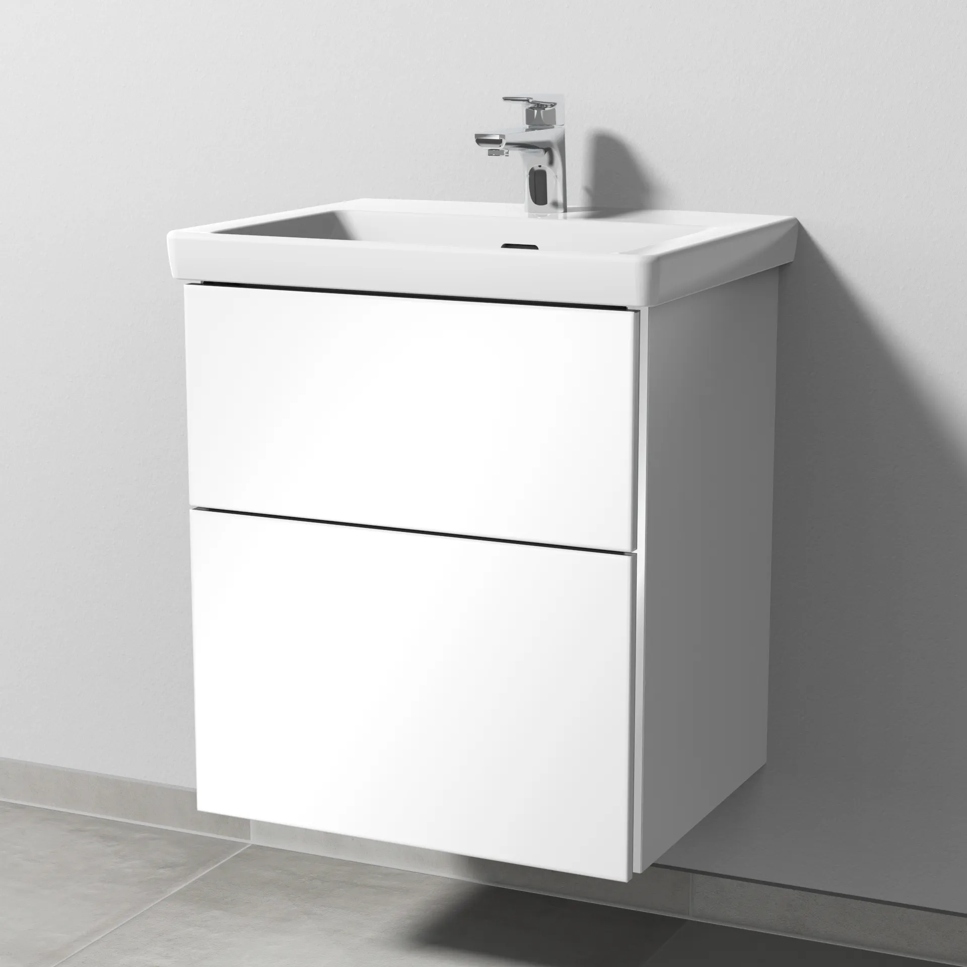 Waschtischunterbau mit Auszügen 3way (BS852) 588x507x432 Schwarz-Matt