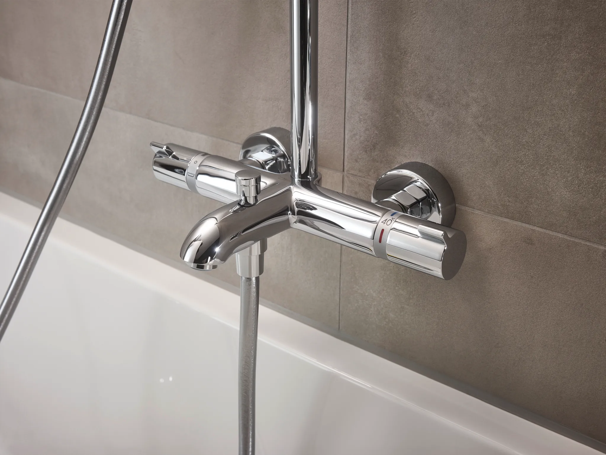 Showerpipe Crometta S 240 für Wanne chrom mit Thermostat Showerpipe Crometta S 240 für Wanne chrom mit Thermostat