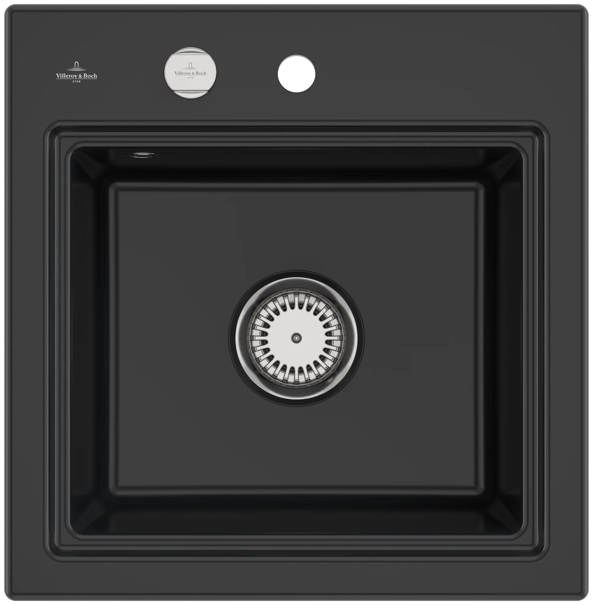 Villeroy & Boch Einbauspüle Subway Style 50 S, 500x510 mm, Pure Black, Keramik, Excenter-Ablaufgarnitur, 220 mm Höhe Villeroy & Boch Einbauspüle Subway Style 50 S, 500x510 mm, Pure Black, Keramik, Excenter-Ablaufgarnitur, 220 mm Höhe