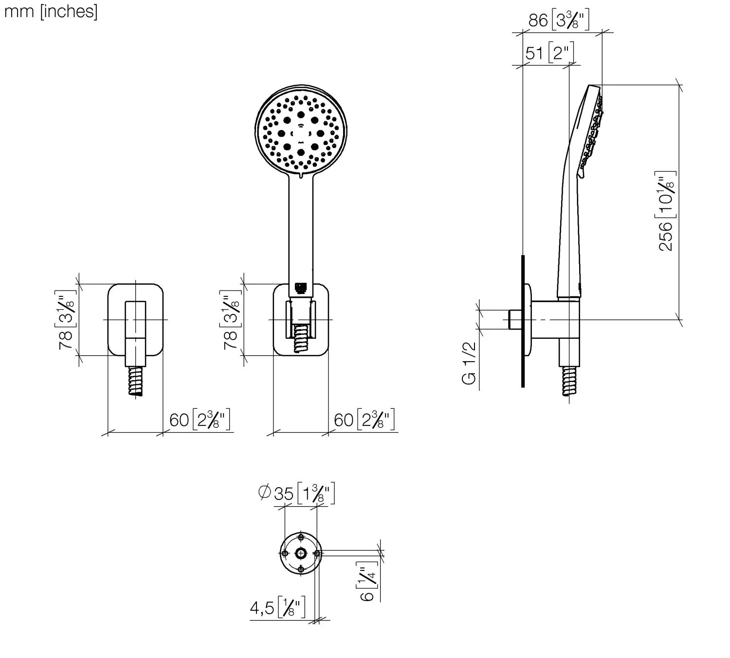 Schlauchbrausegarnitur mit Einzelrosetten LISSÉ Chrom 27803845 Schlauchbrausegarnitur mit Einzelrosetten LISSÉ Chrom 27803845