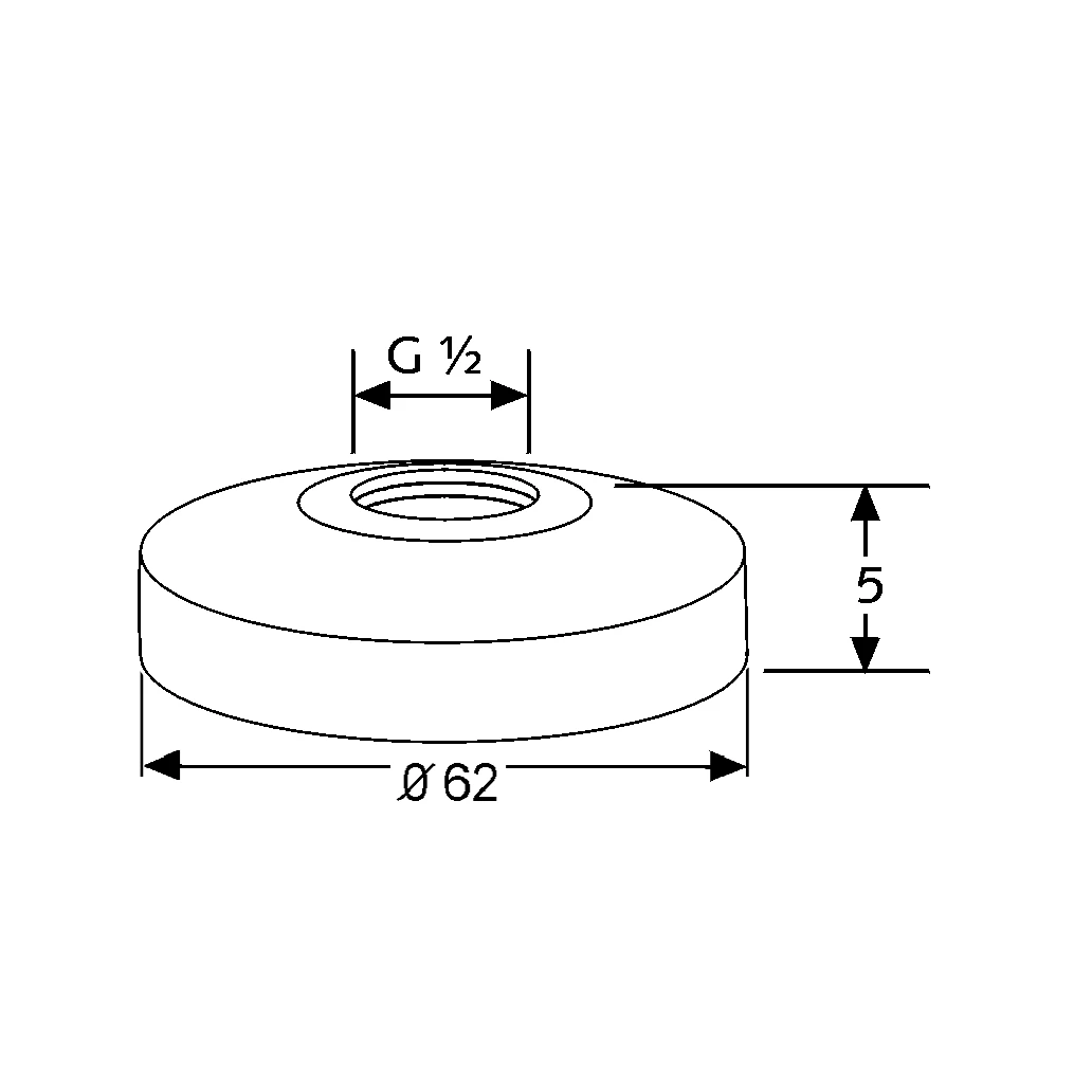 Hahn-Rosette DN15 5mm chromnickelstahl