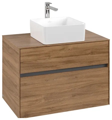 Villeroy & Boch Waschtischunterschrank „Collaro“ für Schrankwaschtisch 80 × 54,8 × 50 cm 2 Auszüge, Waschbecken mittig