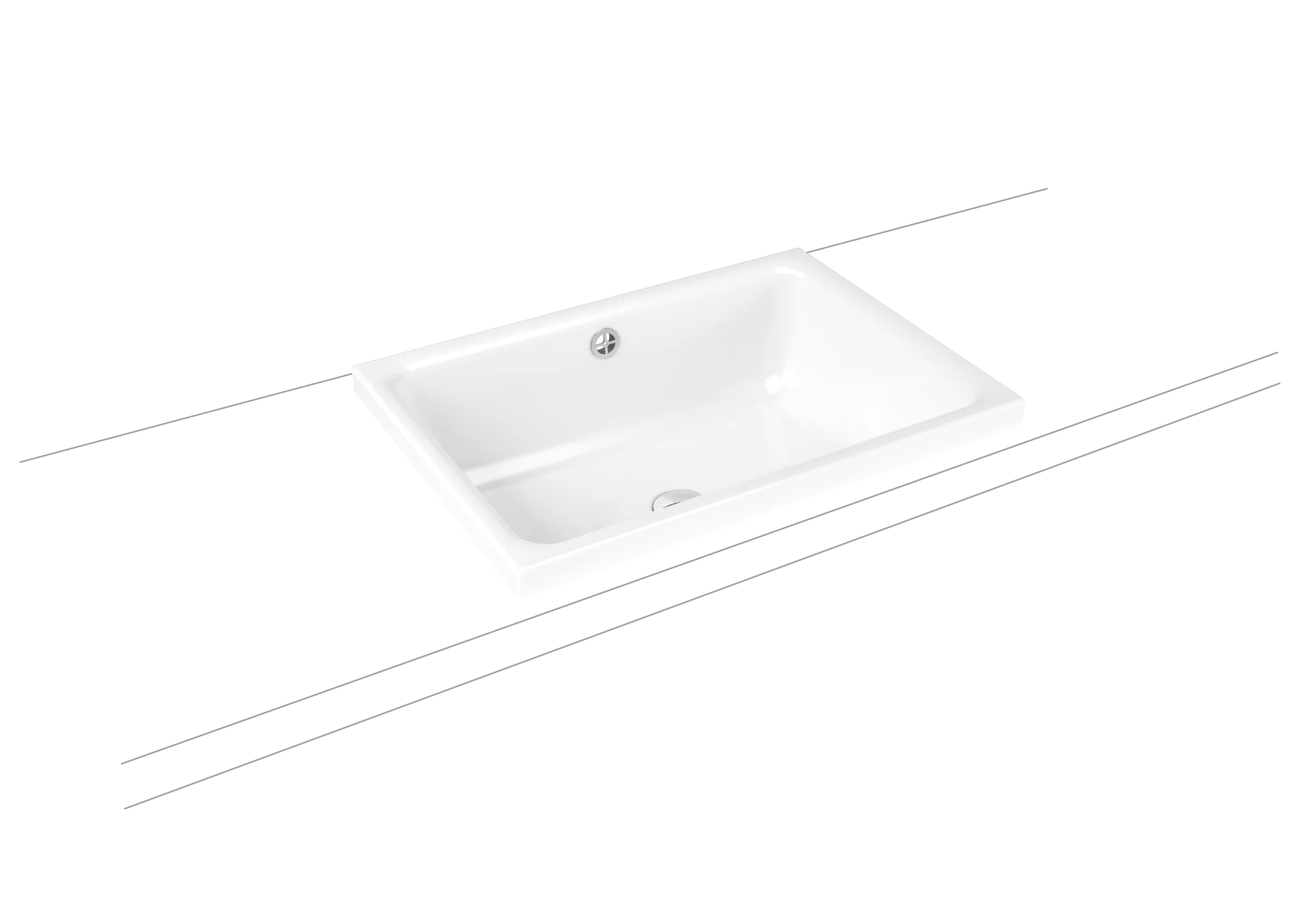Kaldewei Aufsatzwaschtisch „Cayono S“, ohne Hahnlochbohrung in alpinweiß, 580 × 415 × 173 mm