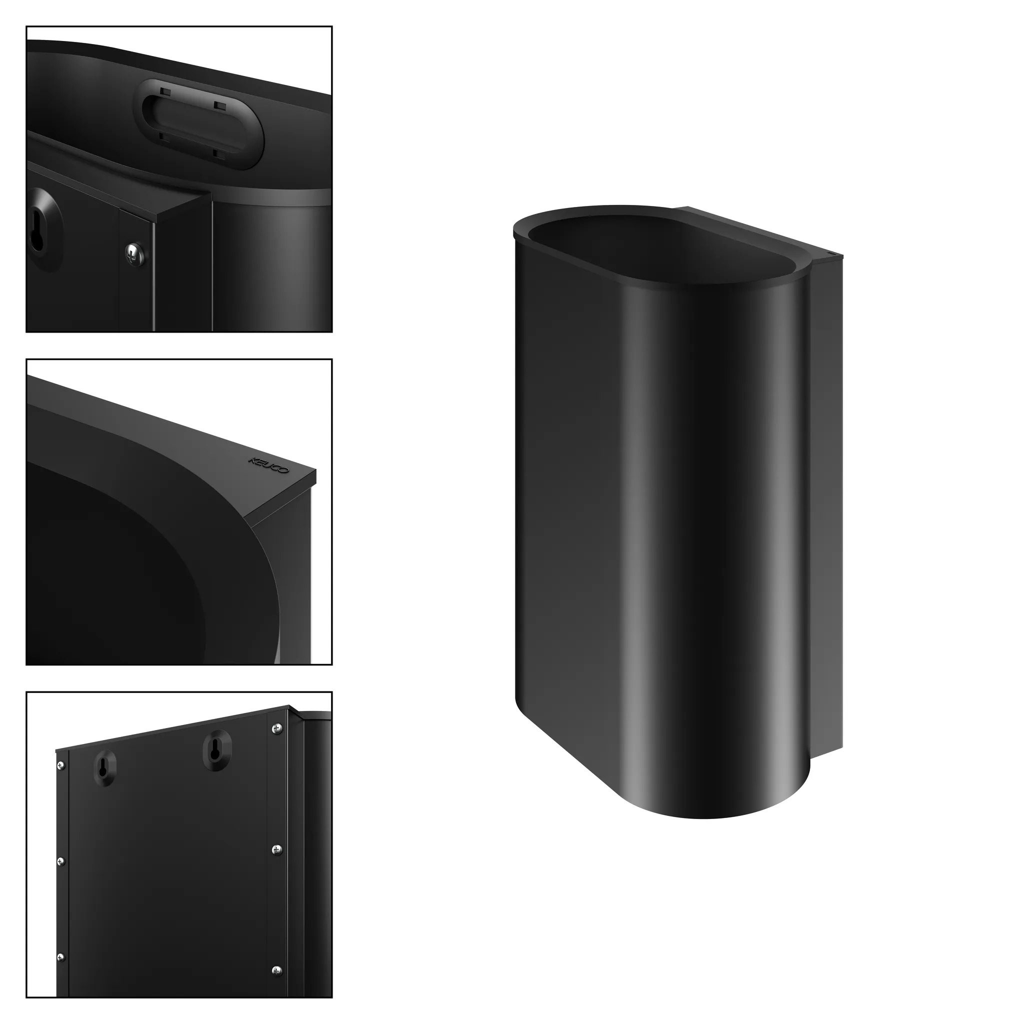 Plan Abfallsammler wandhängend schwarz matt Plan Abfallsammler wandhängend schwarz matt