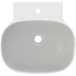 Waschbecken „Linda-X“ 50 × 48 × 13,5 cm, Hahnlochposition mittig in Seidenweiß Waschbecken „Linda-X“ 50 × 48 × 13,5 cm, Hahnlochposition mittig in Seidenweiß