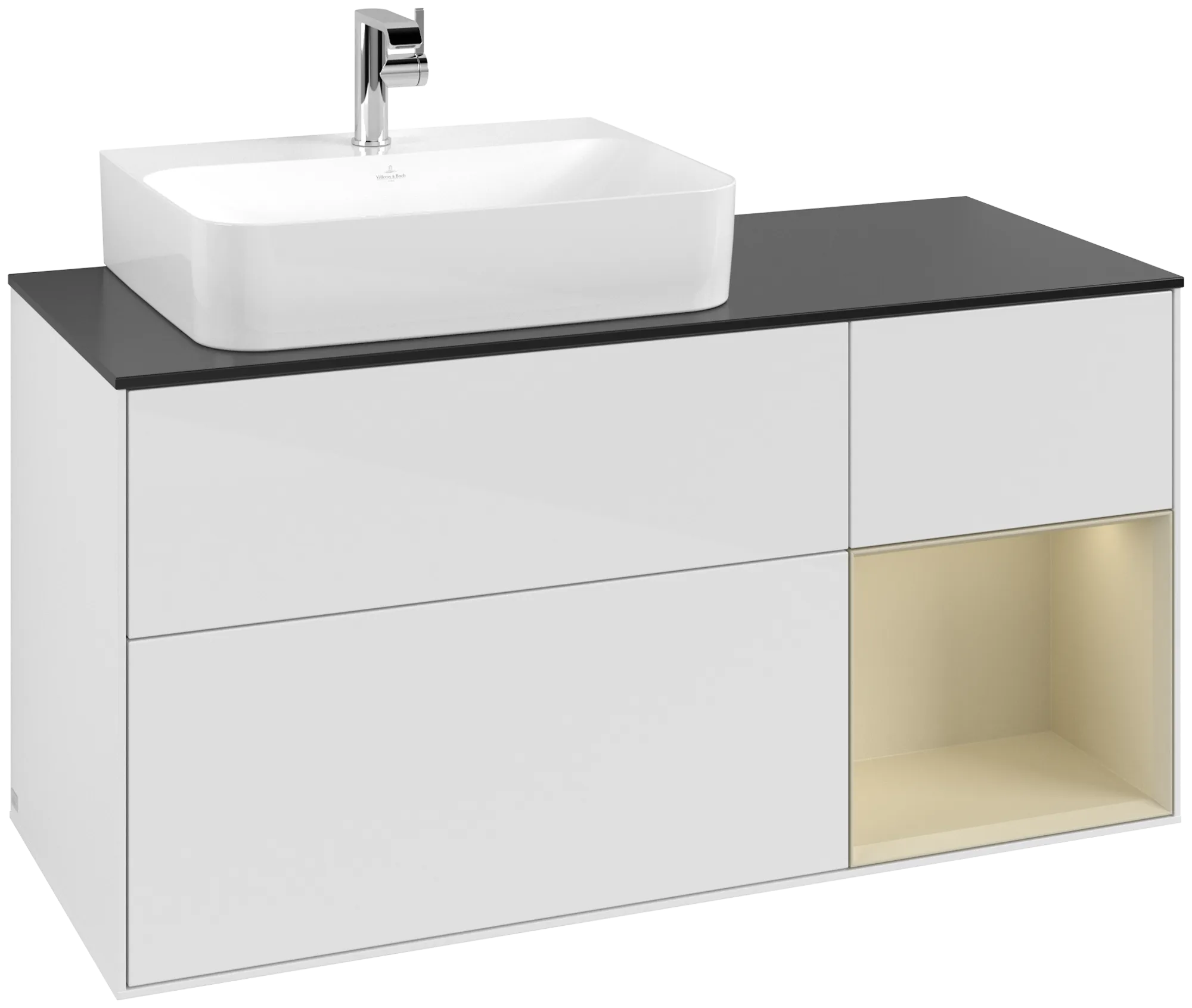 Villeroy & Boch Finion Waschbeckenunterschrank G15, 1200x603x501mm, Eckig, Beleuchtung