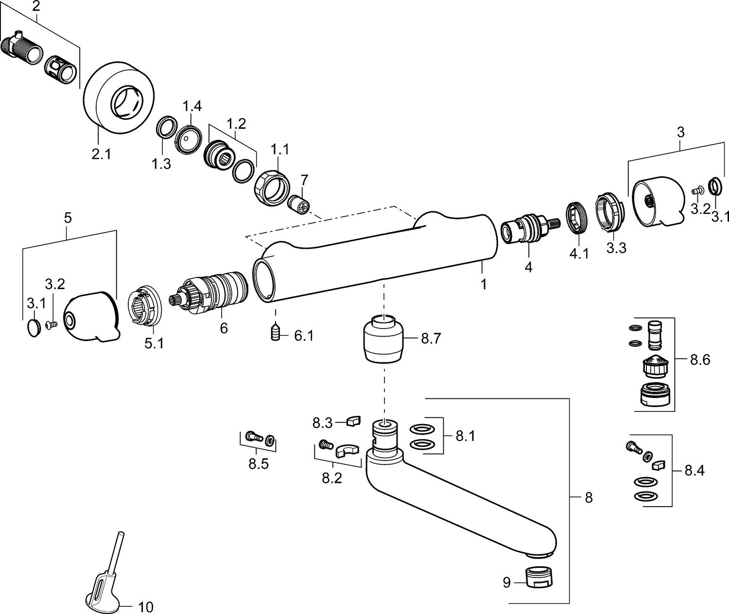 HansaMEDIPRO Waschtischbatterie HansaMEDIPRO 0830 Ausladung 259 mm DN15 Chrom