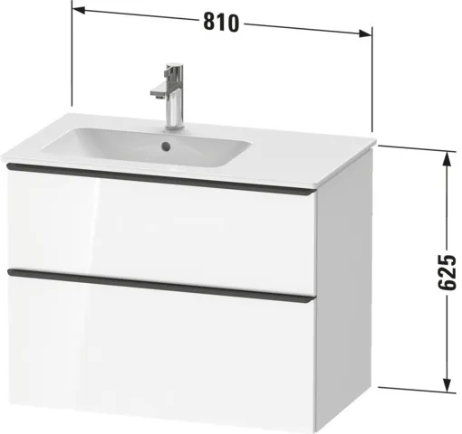 Duravit Waschtischunterschrank wandhängend „D-Neo“ 81 × 62,5 × 46,2 cm in Graphit Matt Duravit Waschtischunterschrank wandhängend „D-Neo“ 81 × 62,5 × 46,2 cm in Graphit Matt