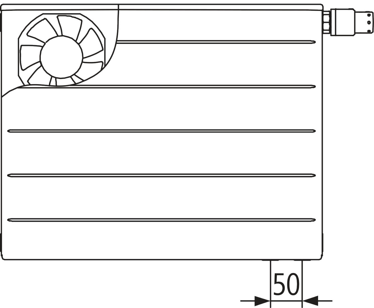 Kermi Wärmepumpen-Design-Flachheizkörper „x-flair Line-V“ 100 × 50 cm in Farbkonzept