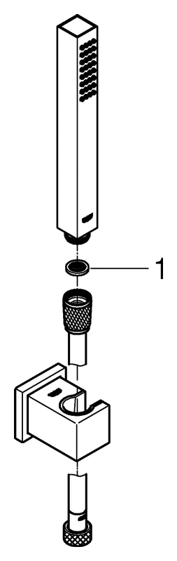 Wandhalterset Euphoria Cube Stick 27702, 1 Strahlart, chrom