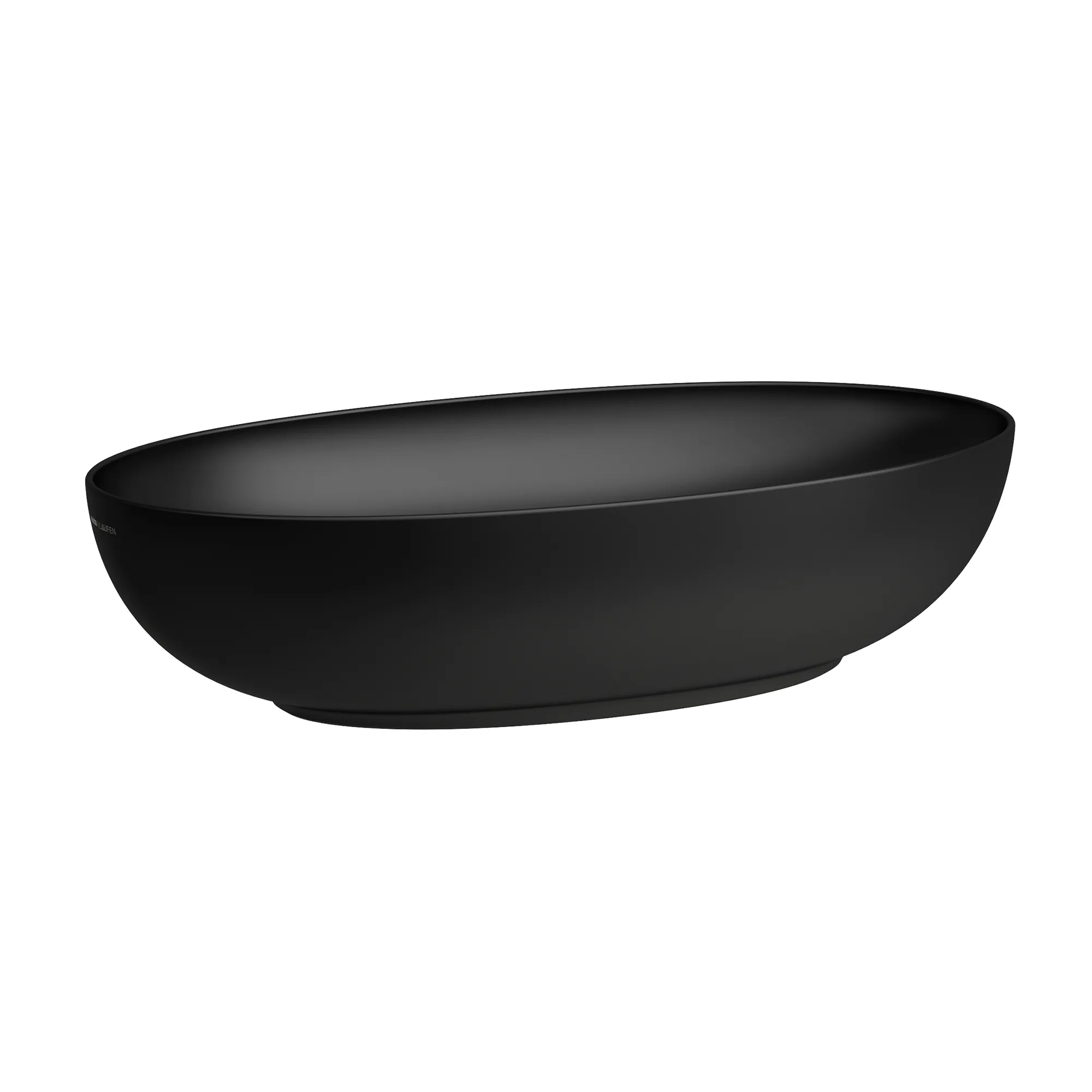 Laufen Waschtisch-Schale ILBAGNOALESSI, oval, 380x700x170 mm, Schwarz matt, inkl. Ablaufventil mit Ventilabdeckung