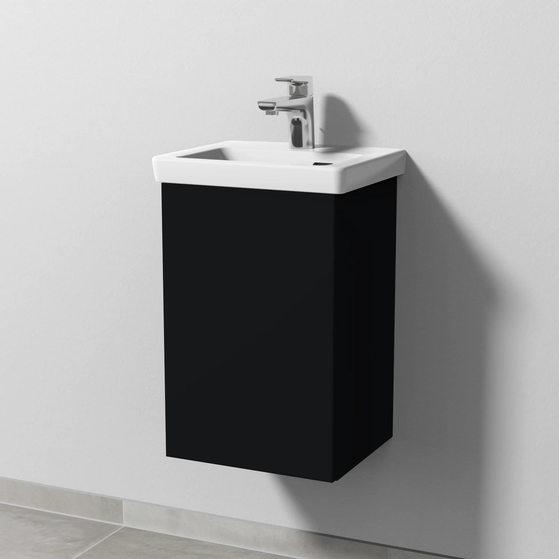 Sanipa Waschtischunterschrank „3way“ 335 × 517 × 293 mm in Schwarz (matt), Anschlag links