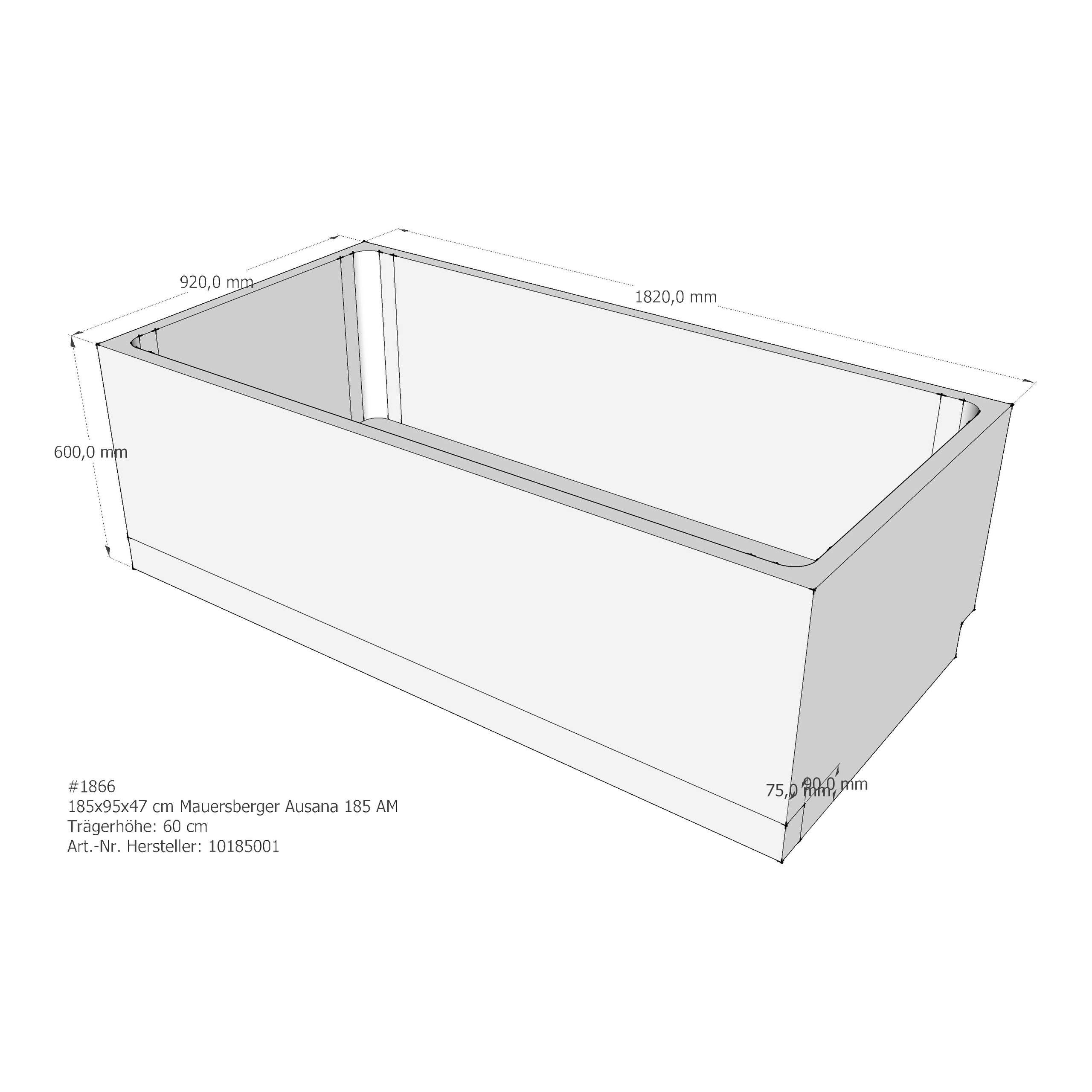 Badewannenträger für Mauersberger Ausana 185 × 95 × 46 cm Badewannenträger für Mauersberger Ausana 185 × 95 × 46 cm