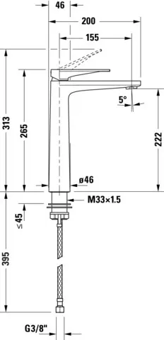Einhand-Waschtischarmatur „Tulum by Starck“ Ausladung 155 mm in Schwarz (matt) Einhand-Waschtischarmatur „Tulum by Starck“ Ausladung 155 mm in Schwarz (matt)