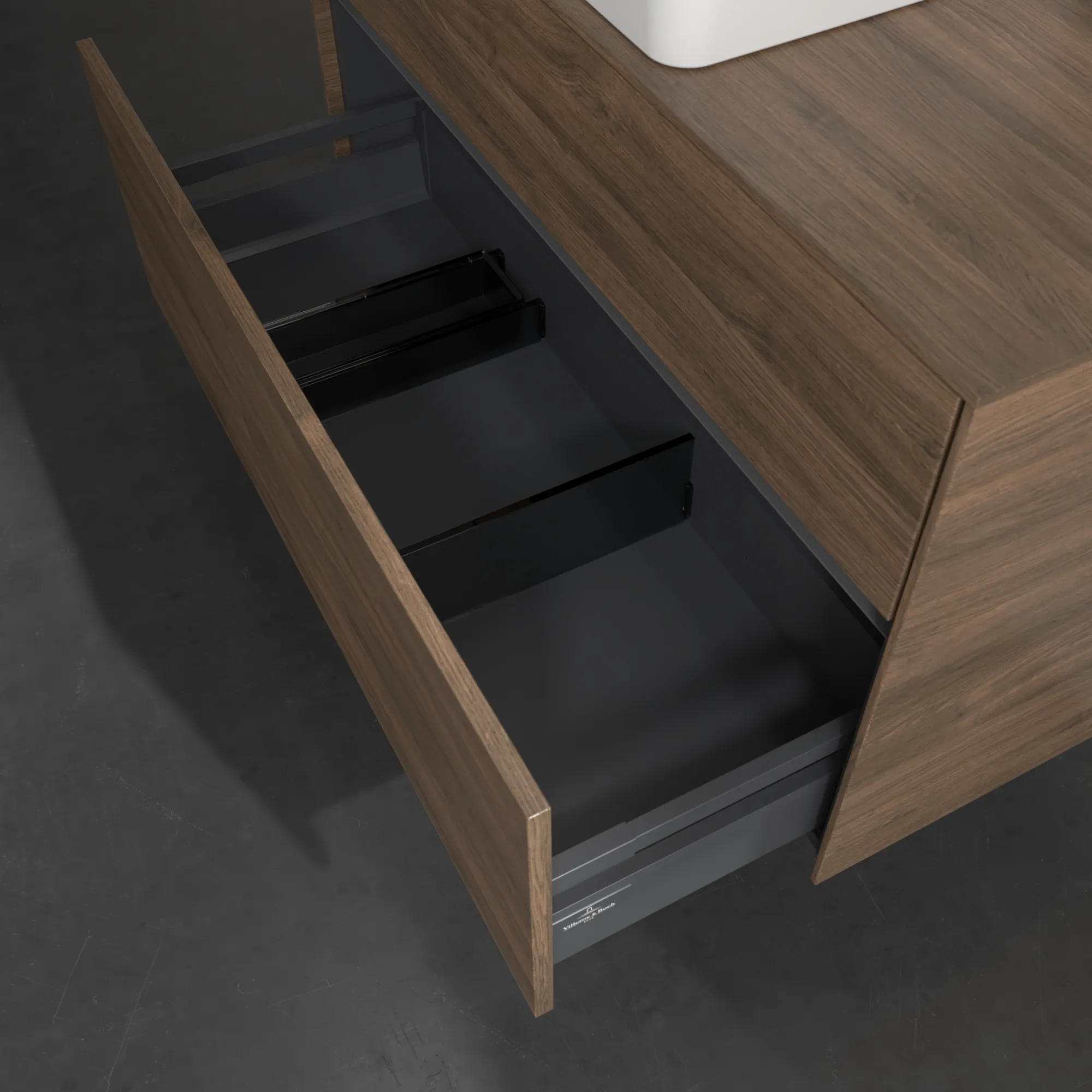 Villeroy & Boch Waschbeckenunterschrank Collaro C03800 Arizona Oak, 1000x548x500 mm, Eckig, mit SoftClosing, 2 Auszüge, mittiges Waschbecken Villeroy & Boch Waschbeckenunterschrank Collaro C03800 Arizona Oak, 1000x548x500 mm, Eckig, mit SoftClosing, 2 Auszüge, mittiges Waschbecken