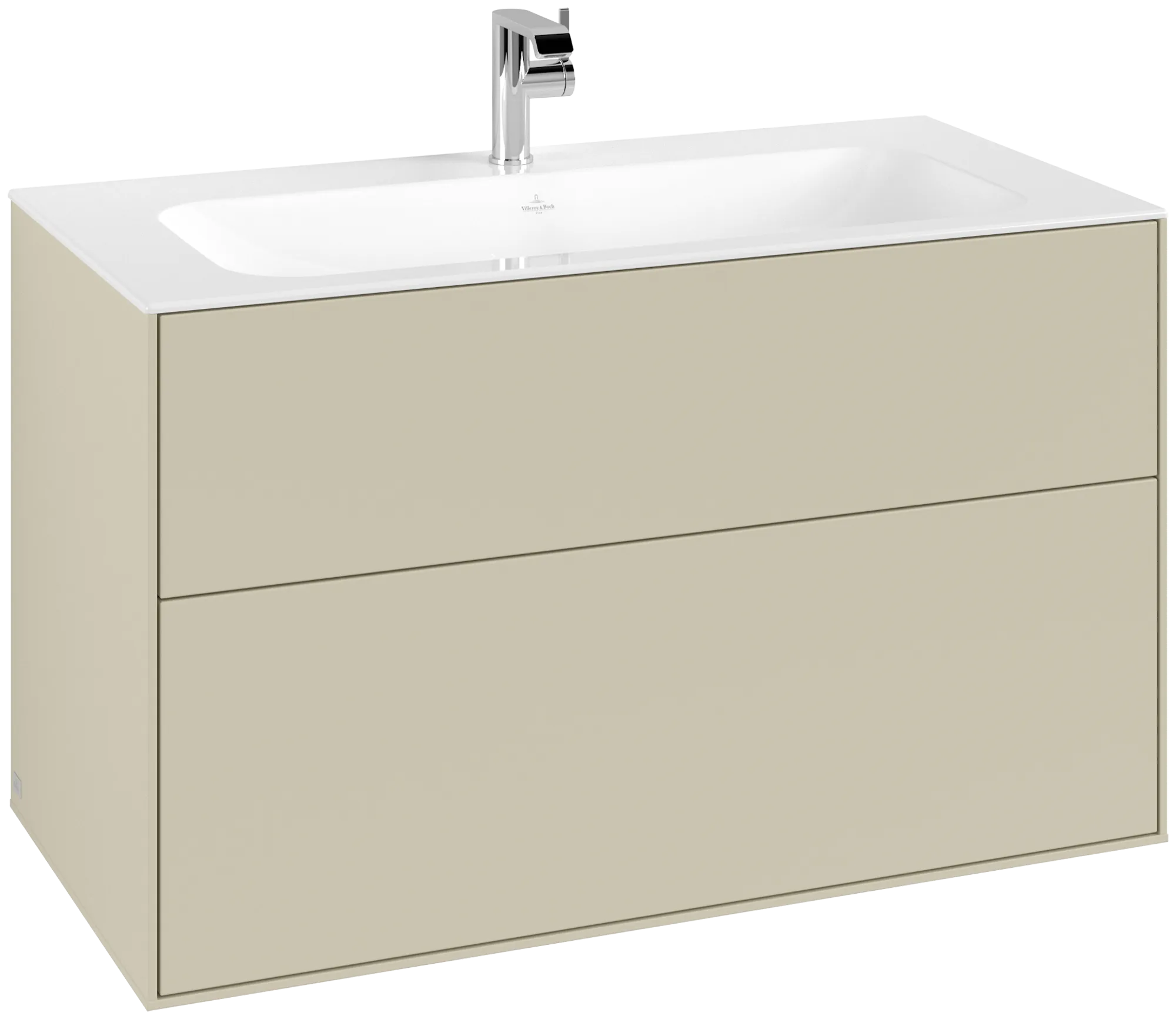 Villeroy & Boch Waschtischunterschrank „Finion“ für Schrankwaschtisch 996 × 591 × 498 mm Silk Grey Matt Lacquer, für Becken mittig Villeroy & Boch Waschtischunterschrank „Finion“ für Schrankwaschtisch 996 × 591 × 498 mm Silk Grey Matt Lacquer, für Becken mittig