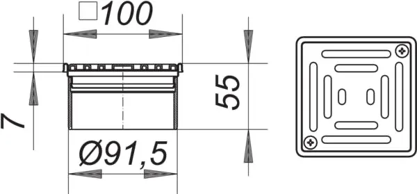 Aufsatz VN 10, Rost verschraubt, 100 x 100 mm Aufsatz VN 10, Rost verschraubt, 100 x 100 mm