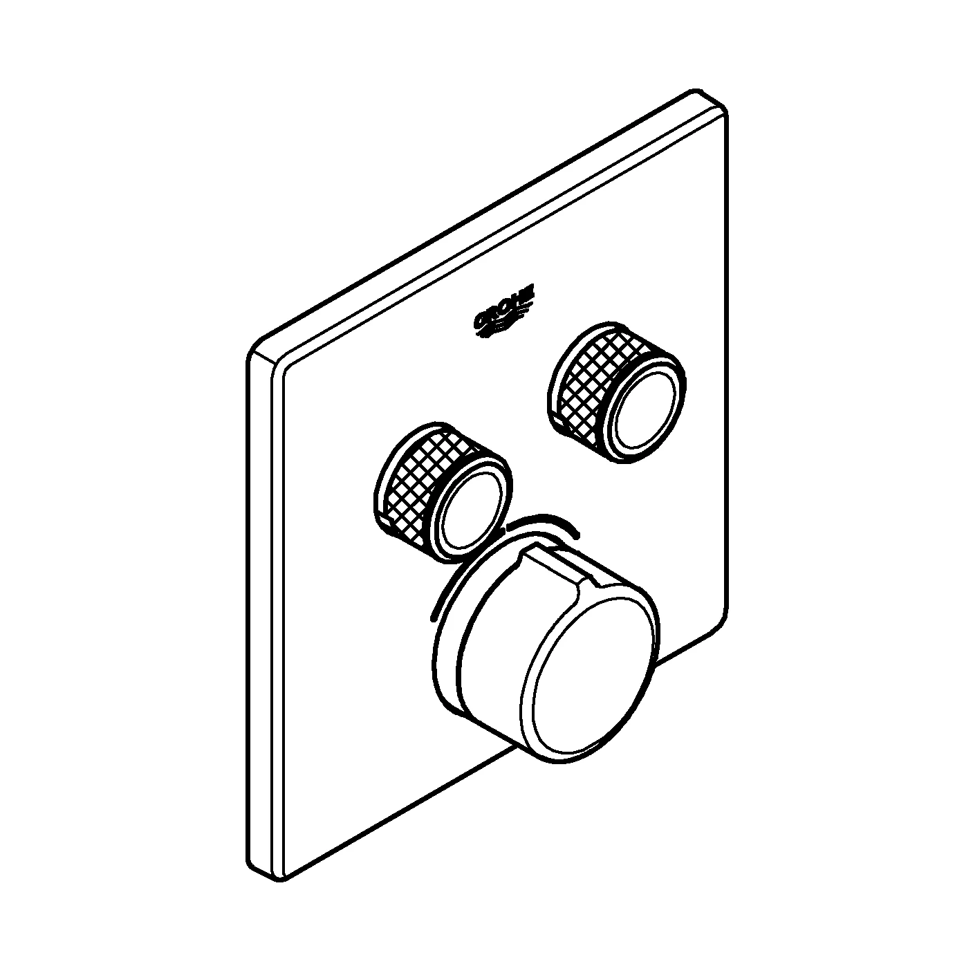 Unterputzmischer SmartControl mit 2 Absperrventilen 29148, Fertigmontageset für Rapido SmartBox, Wandrosette eckig, chrom