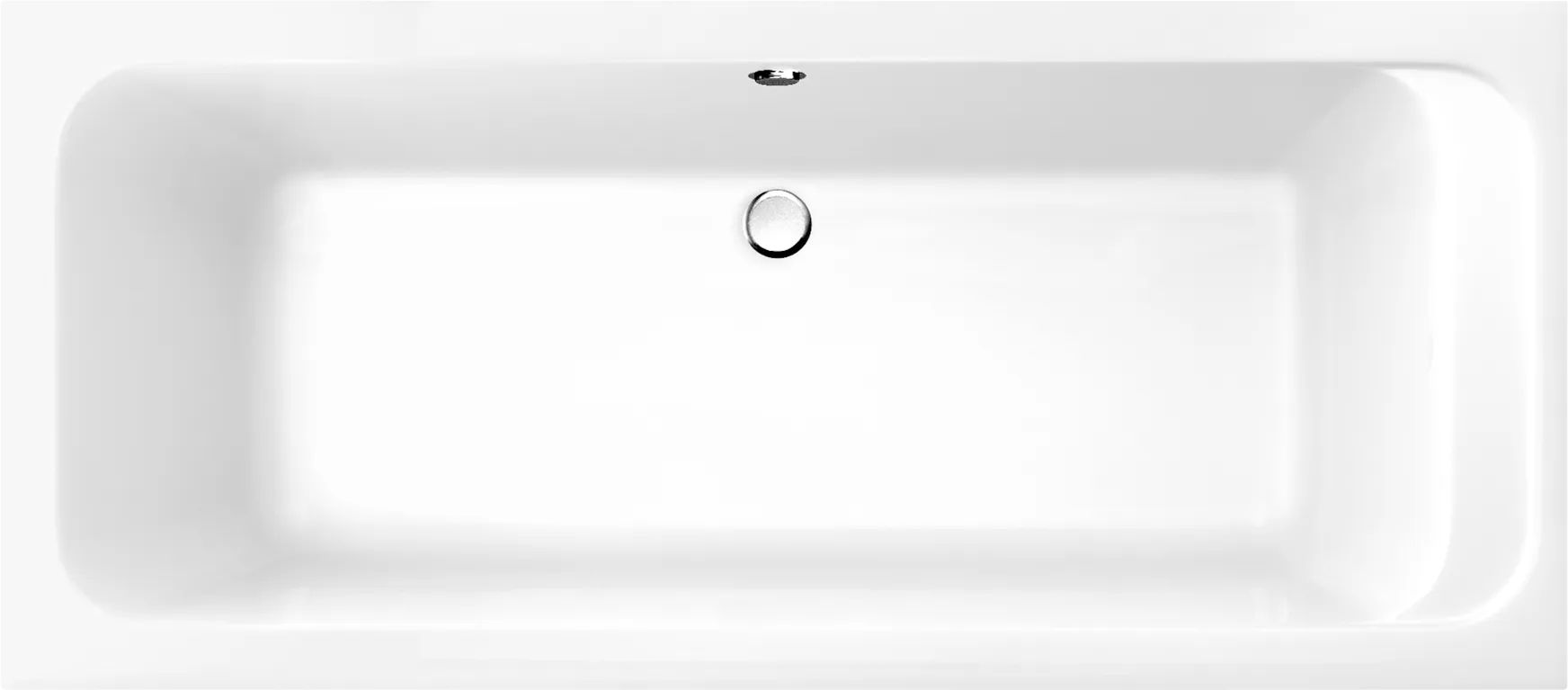 Villeroy & Boch Badewanne „Architectura“ rechteck 170 × 80 cm, Mittelablauf in Weiß Alpin
