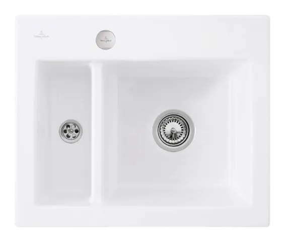 Villeroy & Boch Einbau-Küchenspülbecken „Subway“ 60 XM 620 × 510 × 225 mm, für Becken rechts in Stone White Villeroy & Boch Einbau-Küchenspülbecken „Subway“ 60 XM 620 × 510 × 225 mm, für Becken rechts in Stone White