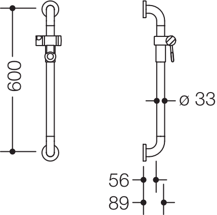 Brausehalterstange „Serie 801“ in Senfgelb