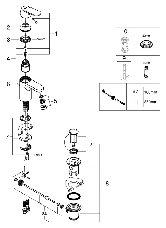 Einhand-Waschtischbatterie Eurosmart Cosmopolitan 32825, S-Size, Einlochmontage, Zugstangen-Ablaufgarnitur 1 1/4″, 5,7 l/min SpeedClean Mousseur, chrom Einhand-Waschtischbatterie Eurosmart Cosmopolitan 32825, S-Size, Einlochmontage, Zugstangen-Ablaufgarnitur 1 1/4″, 5,7 l/min SpeedClean Mousseur, chrom