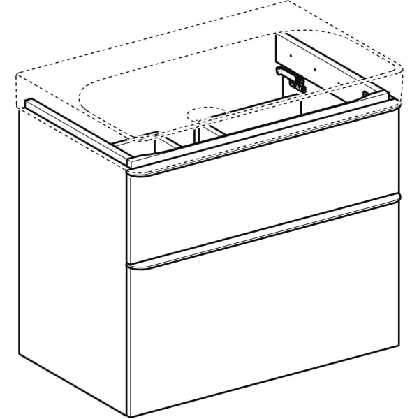 Smyle Square Unterschrank für Waschtisch, mit zwei Schubladen: 73.4x61.7x47cm, weiß