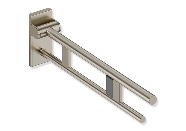 Mobiler Stützklappgriff Duo, Design A des Systems 900, Edelstahl, PVD, Ausladung 700 mm, mit Funk-Spülauslösung, Ausführung rechts, in Farbe CK (messing glänzend) Mobiler Stützklappgriff Duo, Design A des Systems 900, Edelstahl, PVD, Ausladung 700 mm, mit Funk-Spülauslösung, Ausführung rechts, in Farbe CK (messing glänzend)