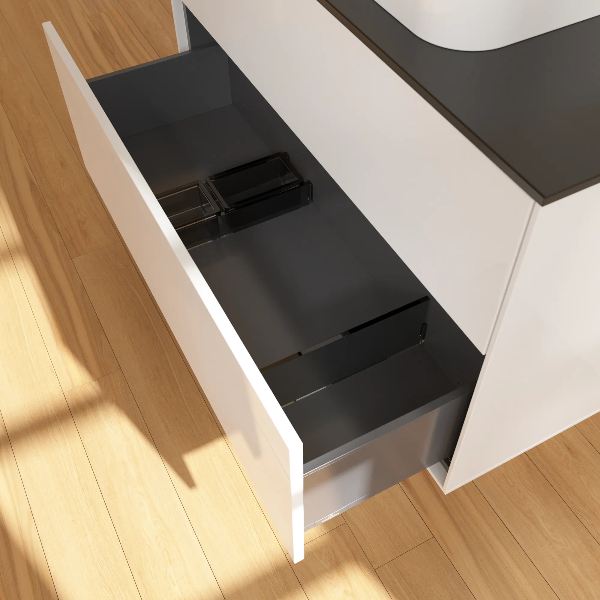 Villeroy & Boch Waschtischunterschrank „Finion“ für Schrankwaschtisch 1000 × 603 × 501 mm Glossy White Lacquer, ohne Hahnlochbohrung, für Becken mittig